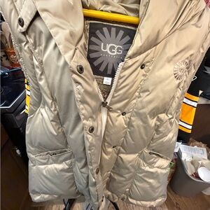 UGG Light Brown Quilted Puffer Vest